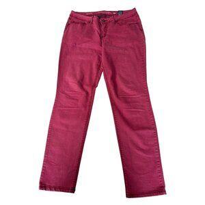 Faded Glory Womens Red Skinny Jeans Cotton Blend Size 14
